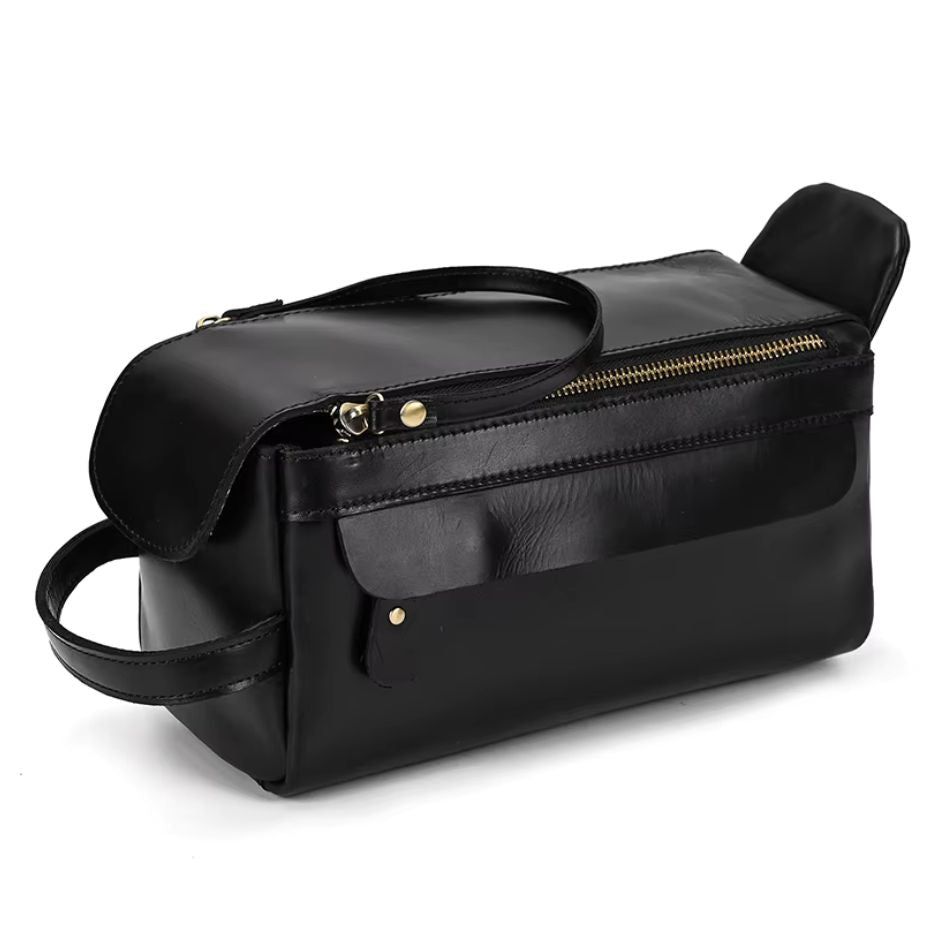 trousse de voyage élégante en cuir