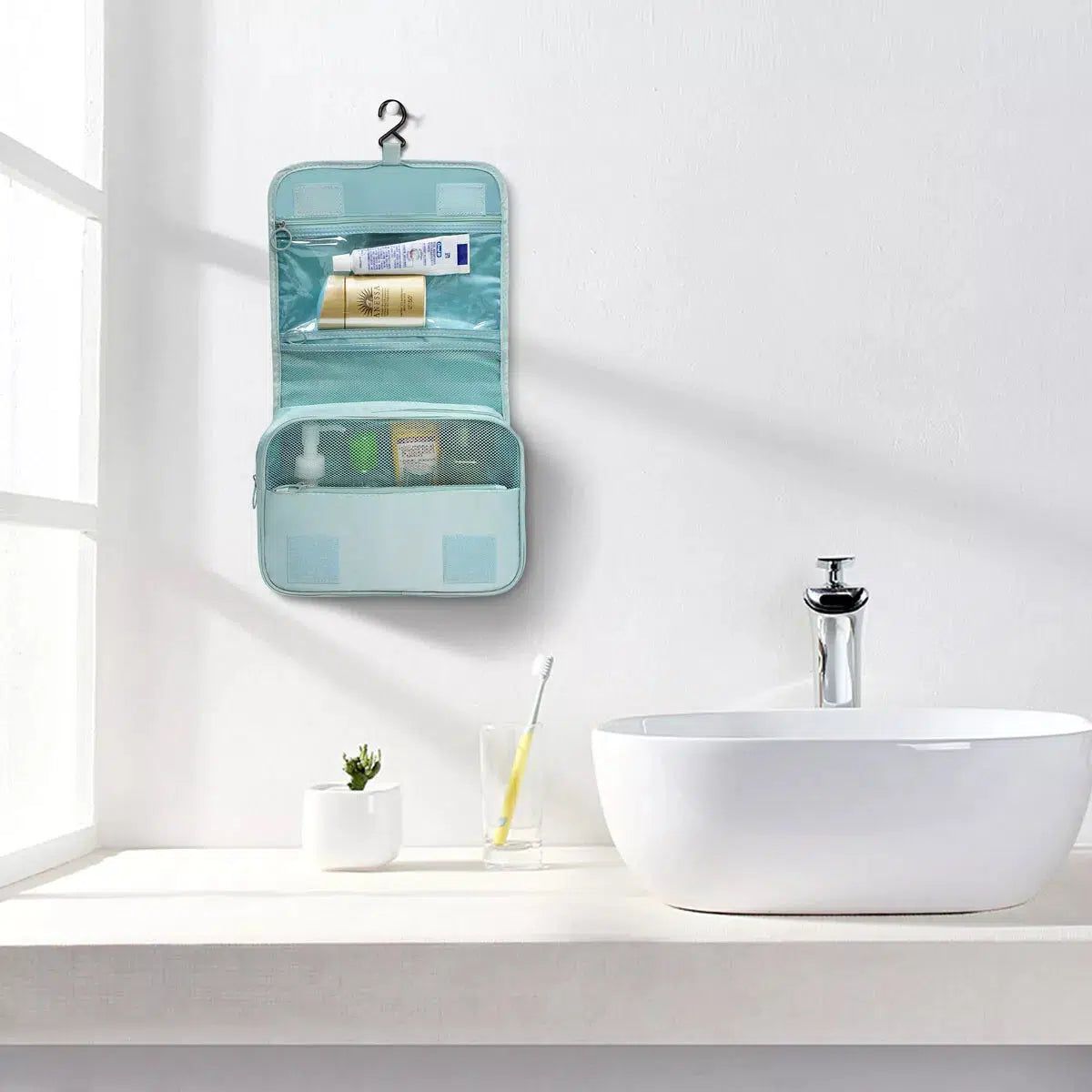 organisateur de voyage trousse bleue pour femme