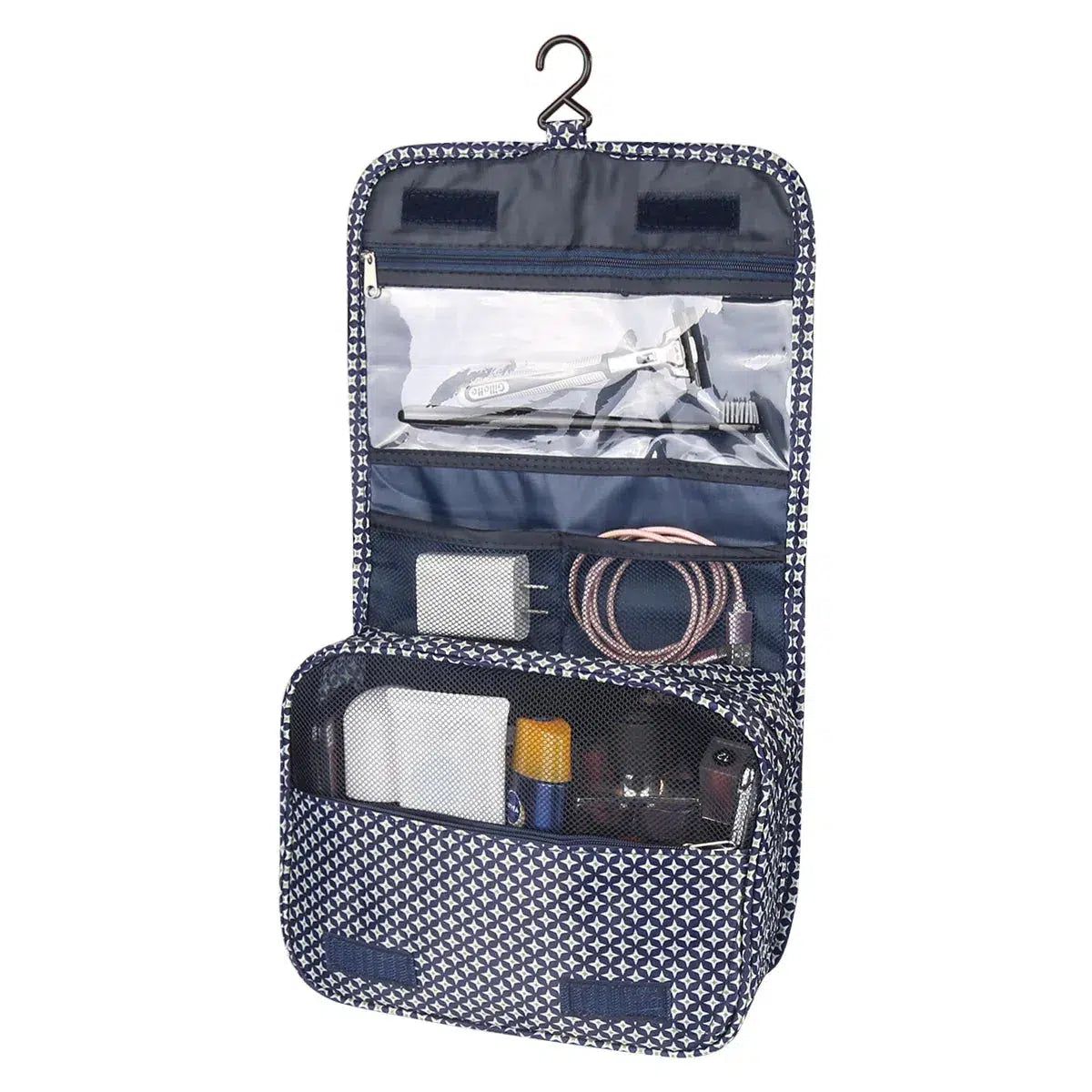 trousse de toilette bleue avec étoiles