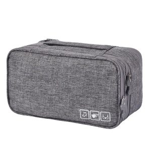 Trousse De Toilette Grise Avec Compartiment Femme