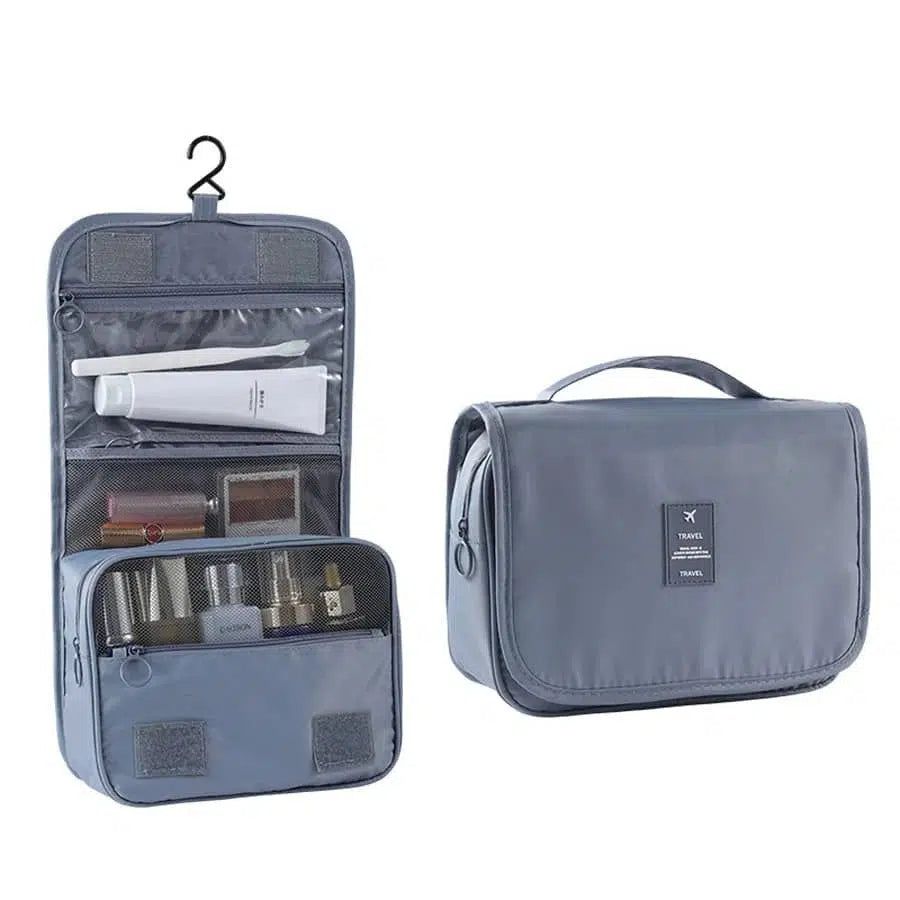Trousse De Toilette Grise Avec Compartiment Homme