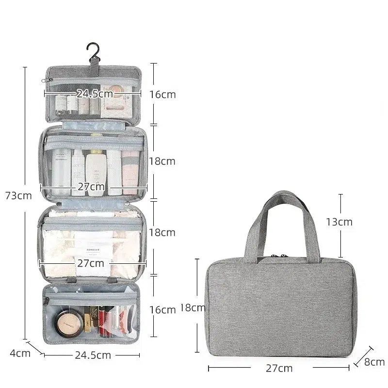 trousse de toilette grise pour femme