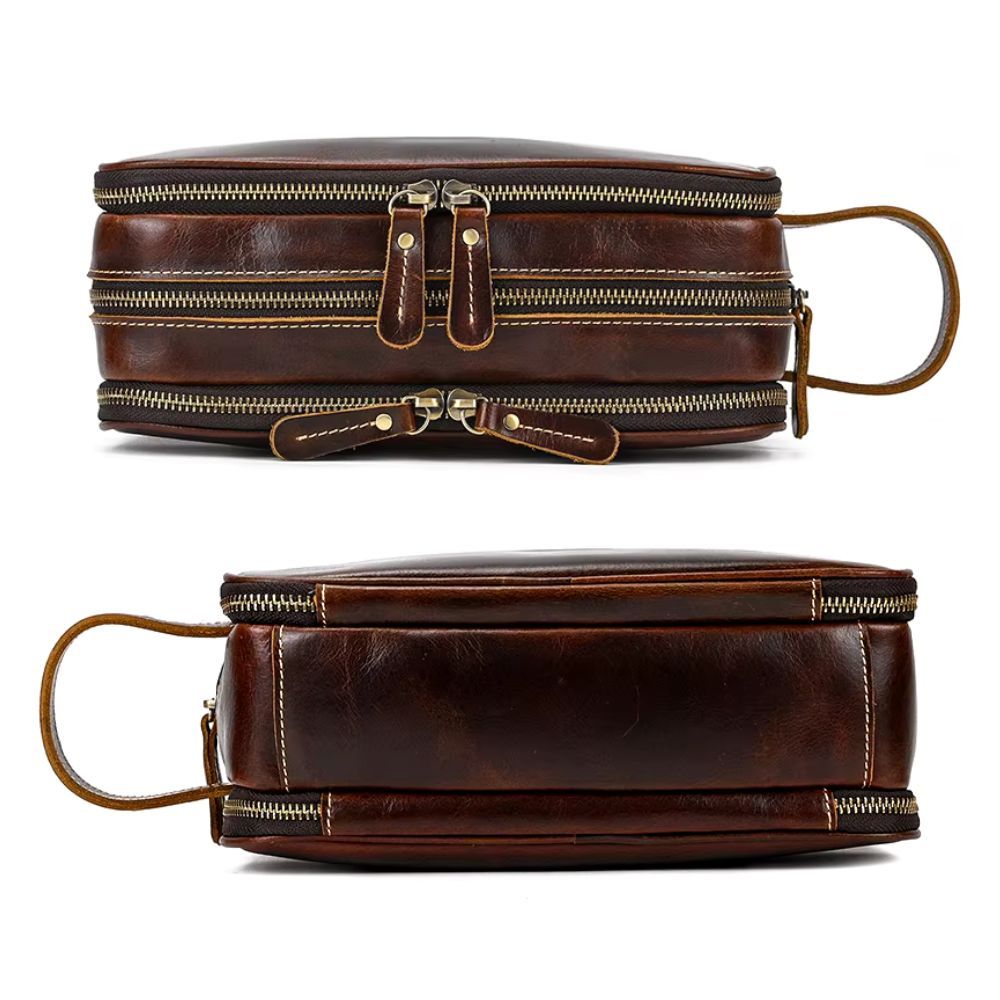 trousse à maquillage en cuir pour homme