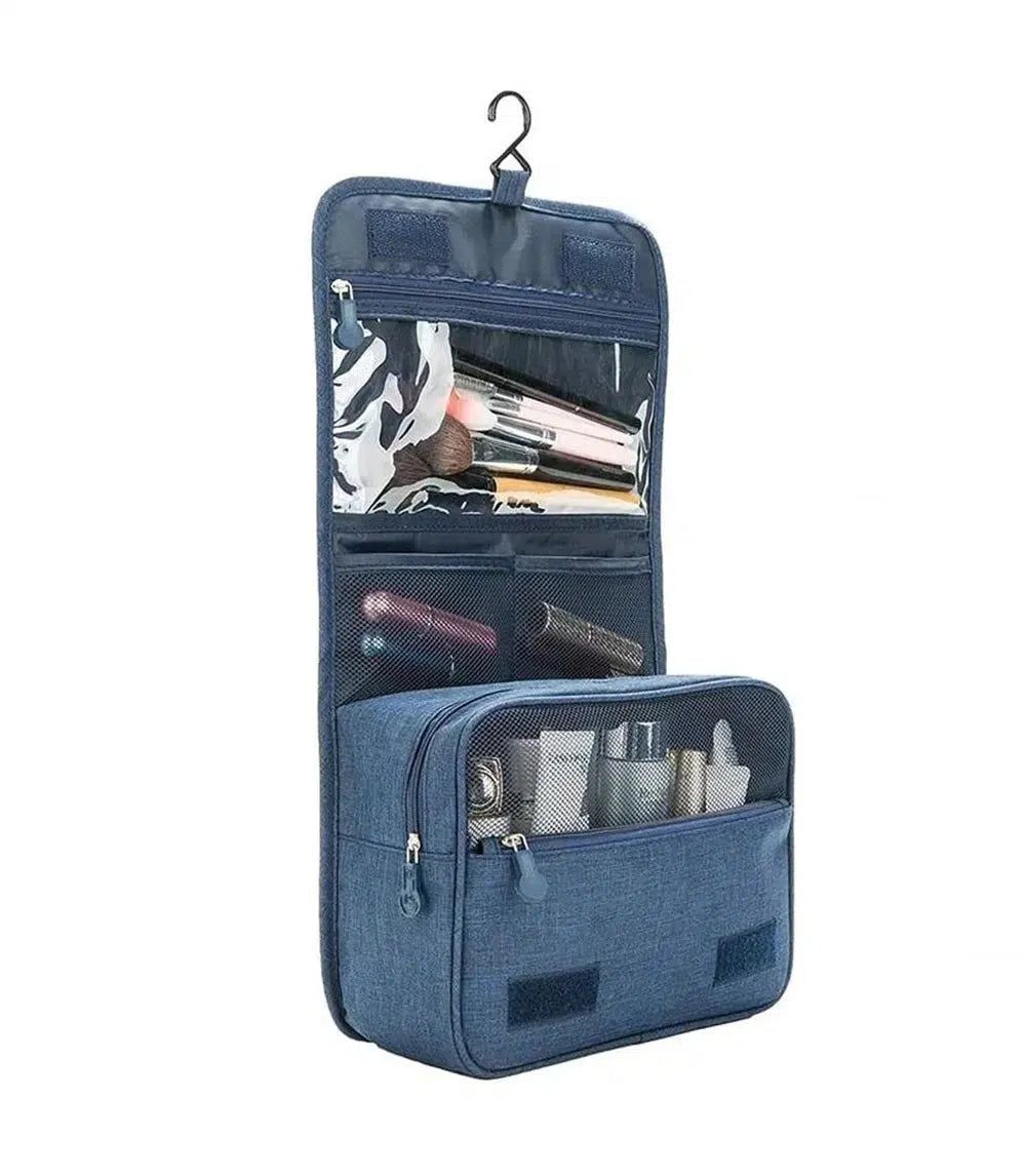 trousse bleu pour accessoires de toilette