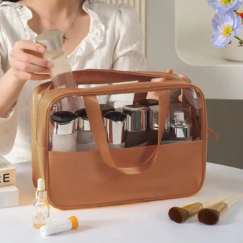 trousse de toilette marron femme