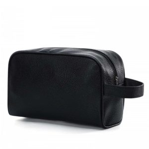Trousse De Toilette Noire En Cuir Voyage Homme