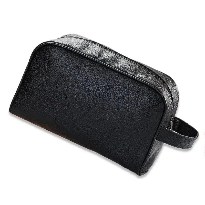 Trousse de Toilette Noire en Cuir Tendance Homme