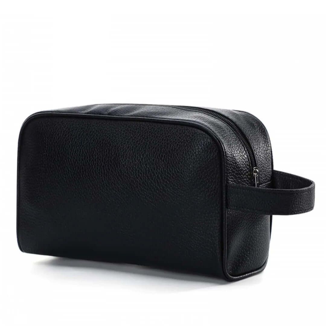 Trousse De Toilette Noire En Cuir Voyage Homme