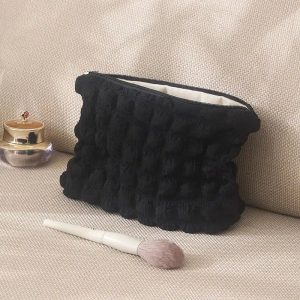 Trousse de Toilette Noire Matelassée Femme