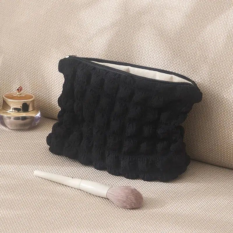 Trousse de Toilette Noire Matelassée Femme