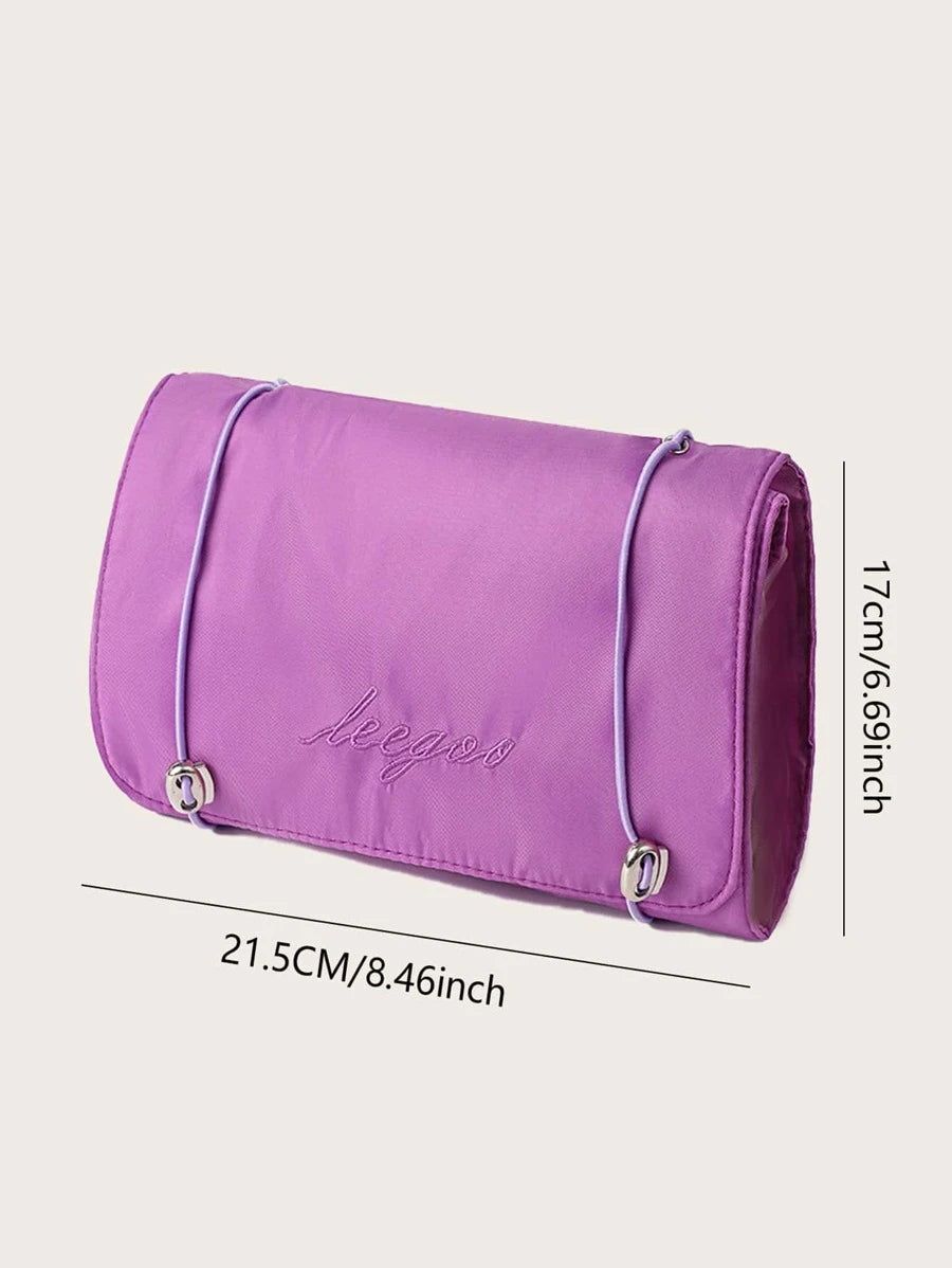 trousse de toilette pliable en violet