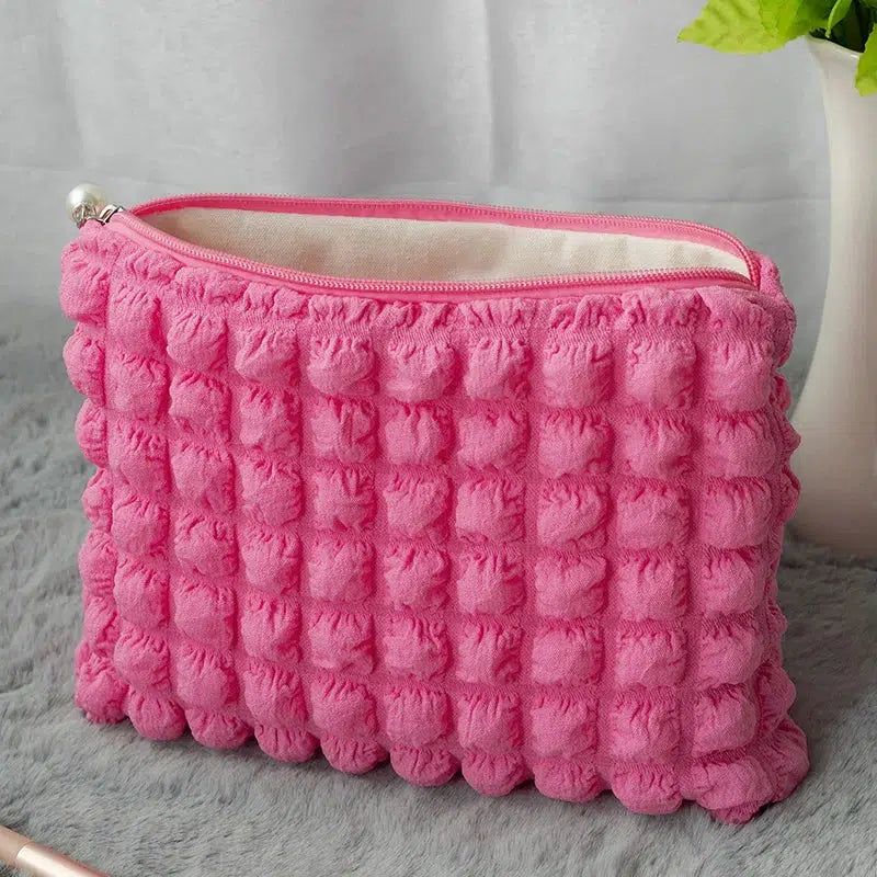 Trousse De Toilette Rose Matelassée Voyage Femme
