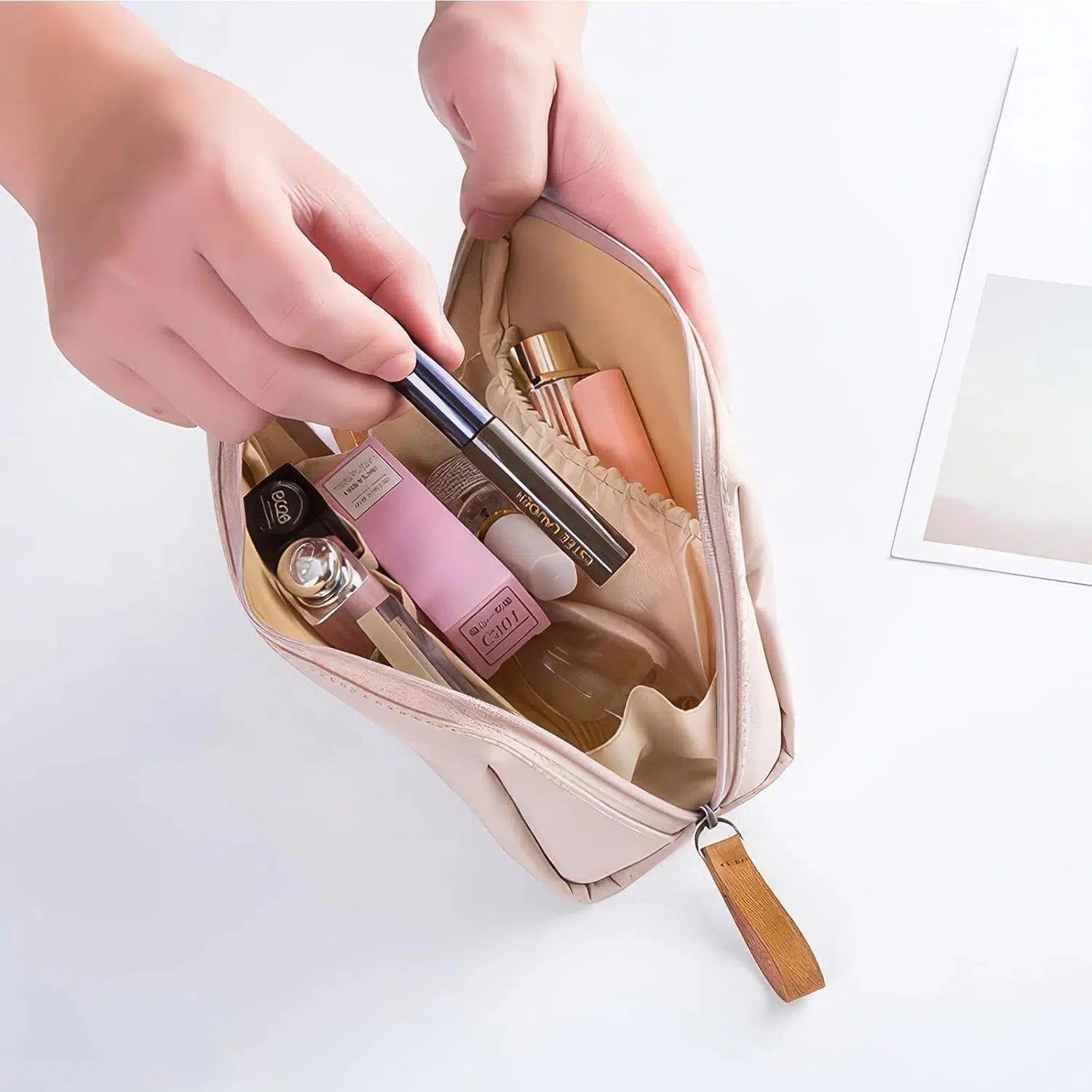 trousse de toilette voyage rose pour femme