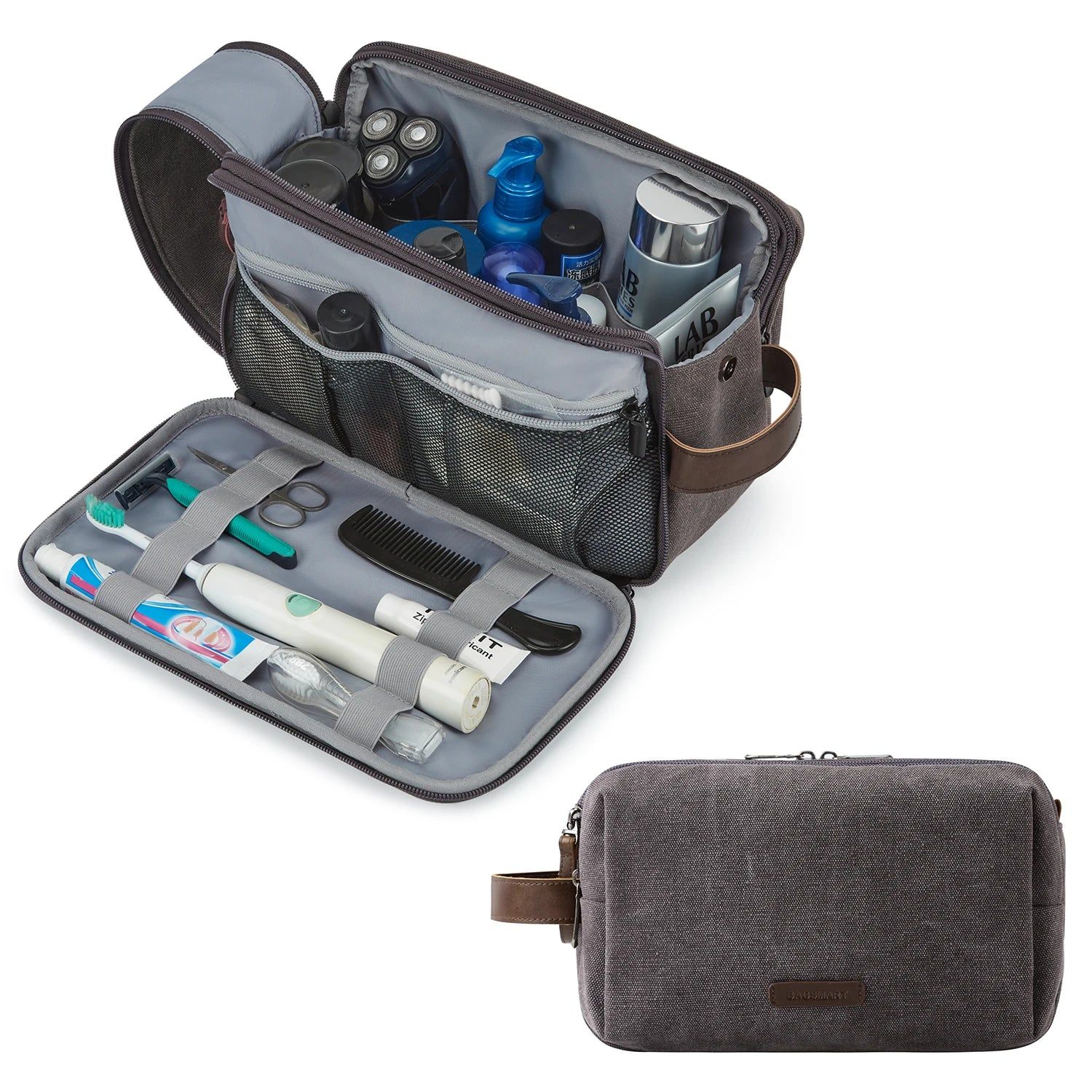 trousse de voyage grise pour soins