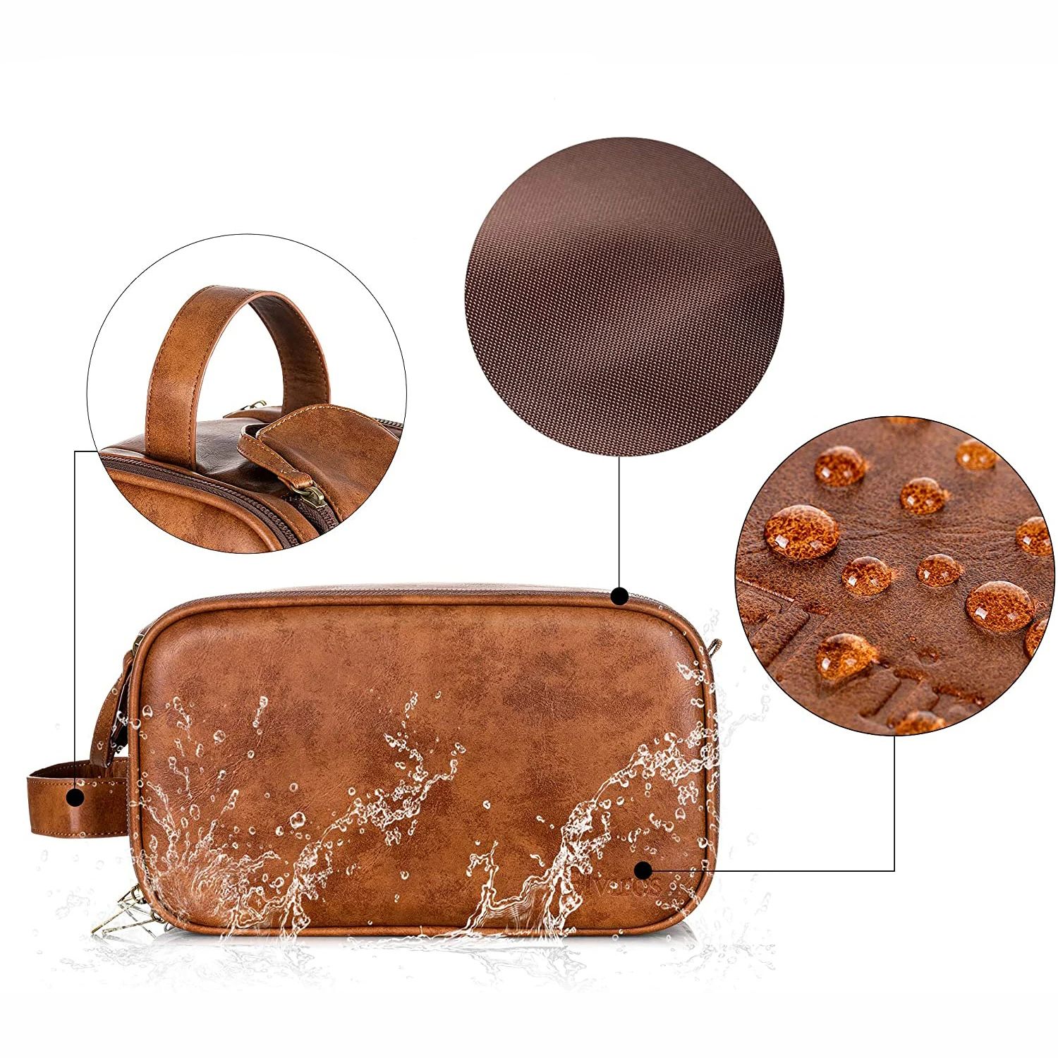 accessoire de voyage en cuir vintage marron