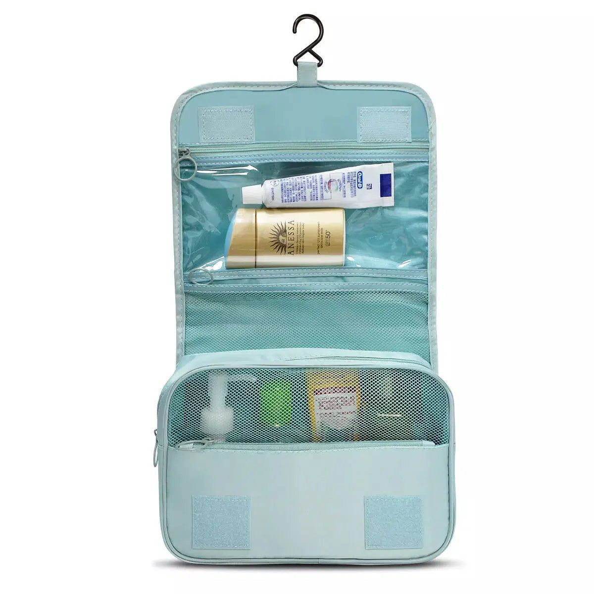 trousse de toilette bleue ciel pour femme
