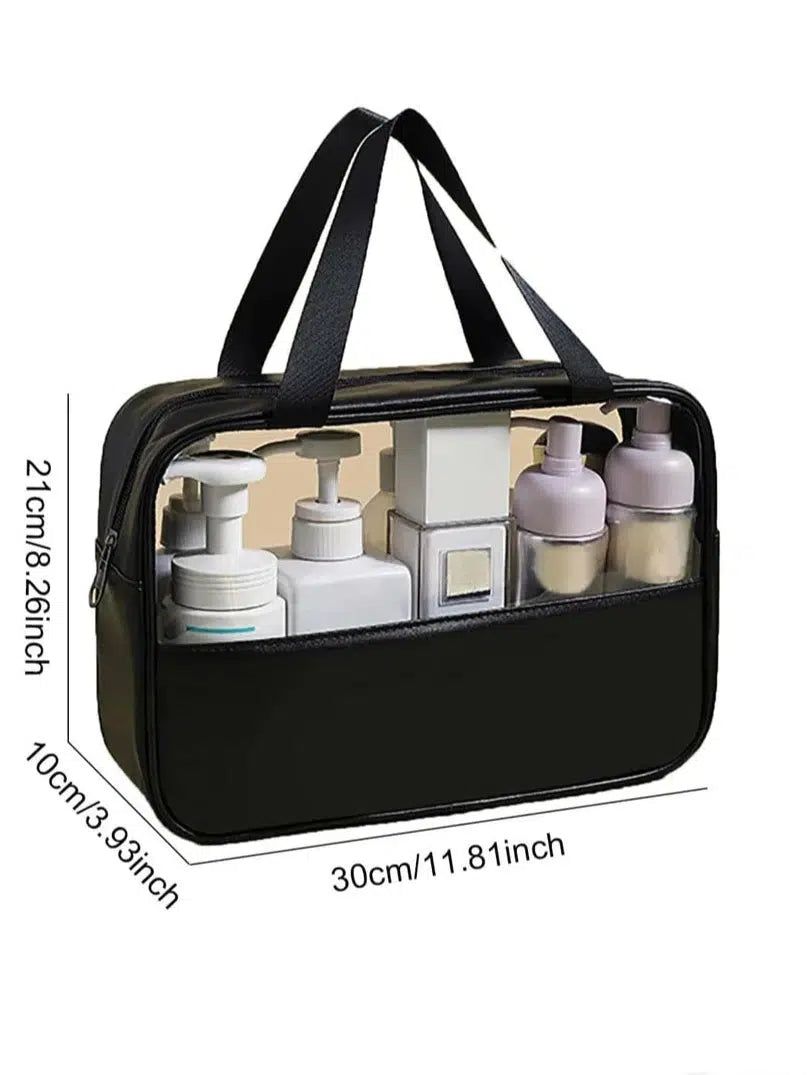 trousse de toilette noire transparente pour voyage femme