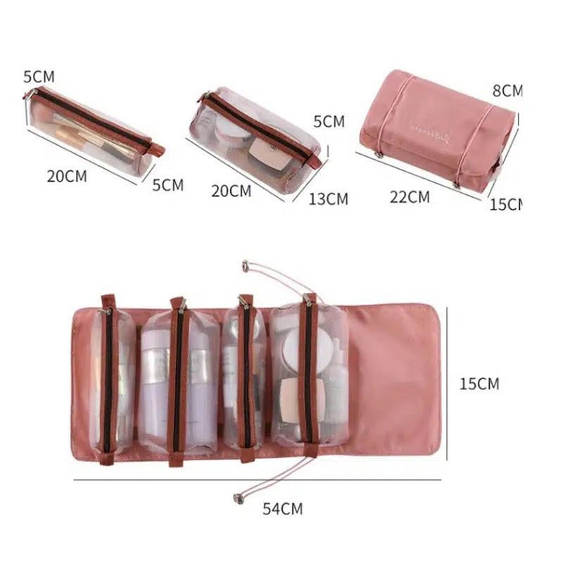 trousse de toilette suspendue rose pour femme