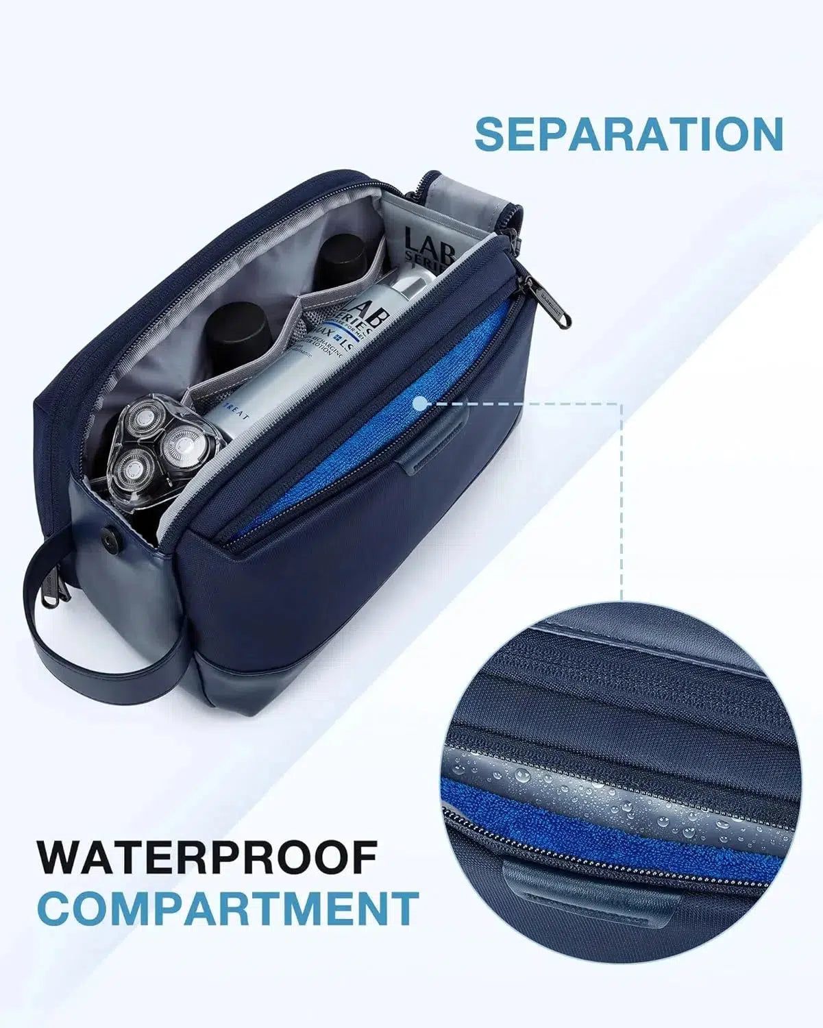 trousse de voyage bleue pratique hommes