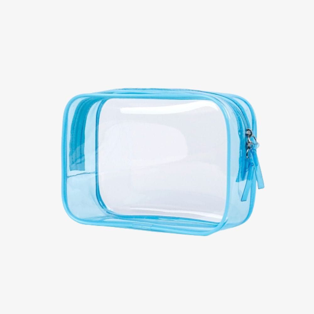 trousse de maquillage transparente avec poigné