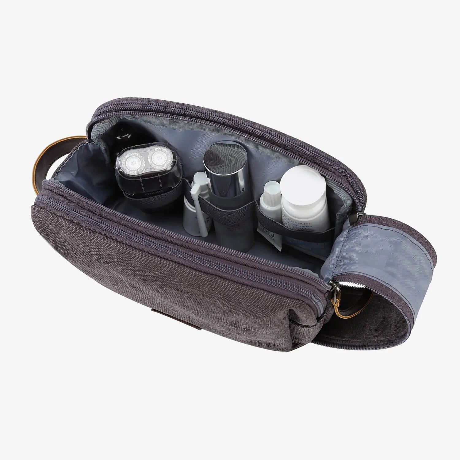 accessoire de voyage homme trousse grise