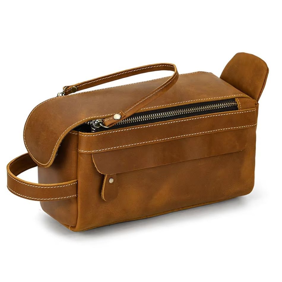 trousse cosmétique en cuir pour homme