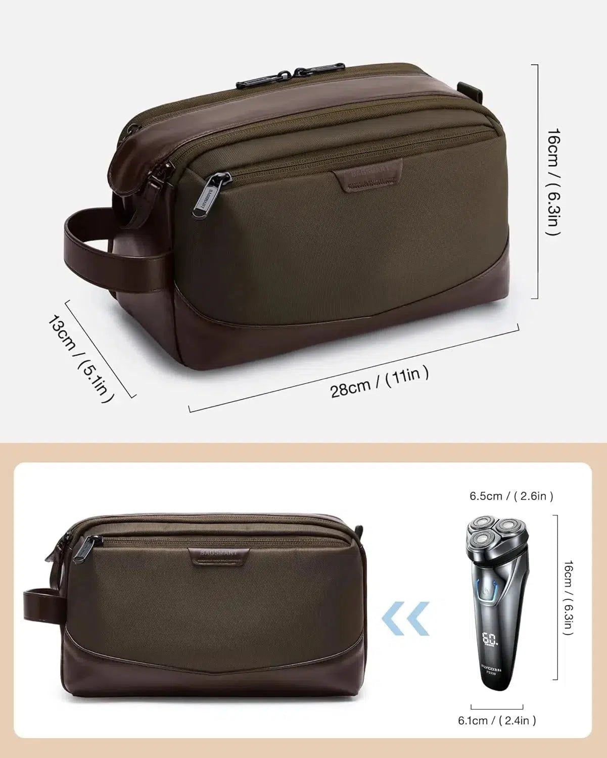 trousse de toilette élégante pour homme en avion