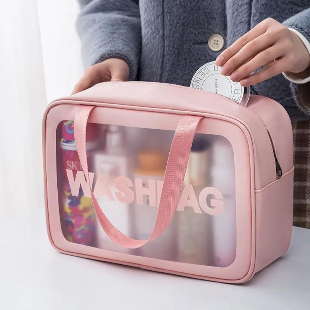 trousse de voyage légère en plastique transparent