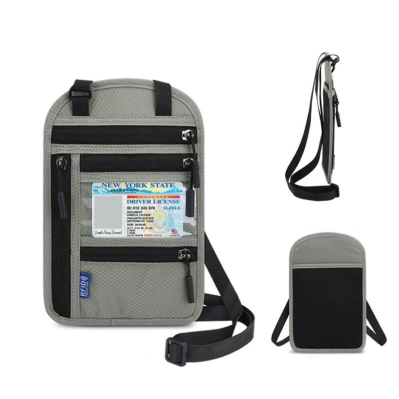 Pochette Tour de Cou Voyage pour Billets et Documents RFID