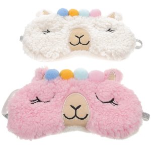 Masques de Nuit Lama (Lot de 2) Blanc & Rose