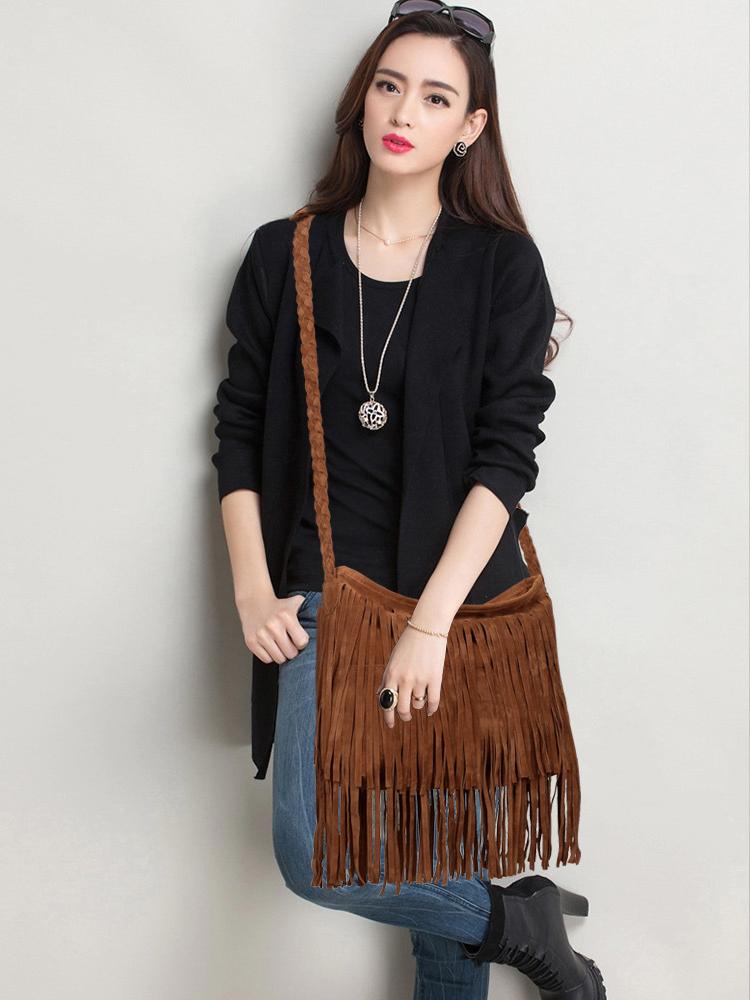 Sac Bandoulière Voyage Femme Bohême à Frange – Image 2