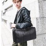 Sac de voyage homme en cuir PU tressé