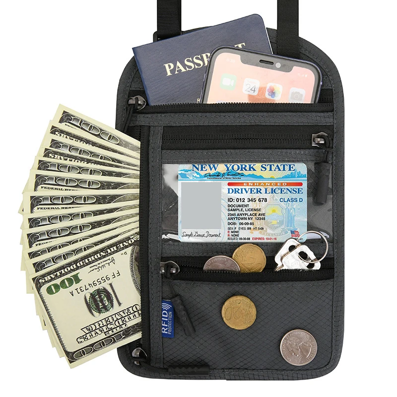 Pochette Tour de Cou Voyage pour Billets et Documents RFID – Image 6