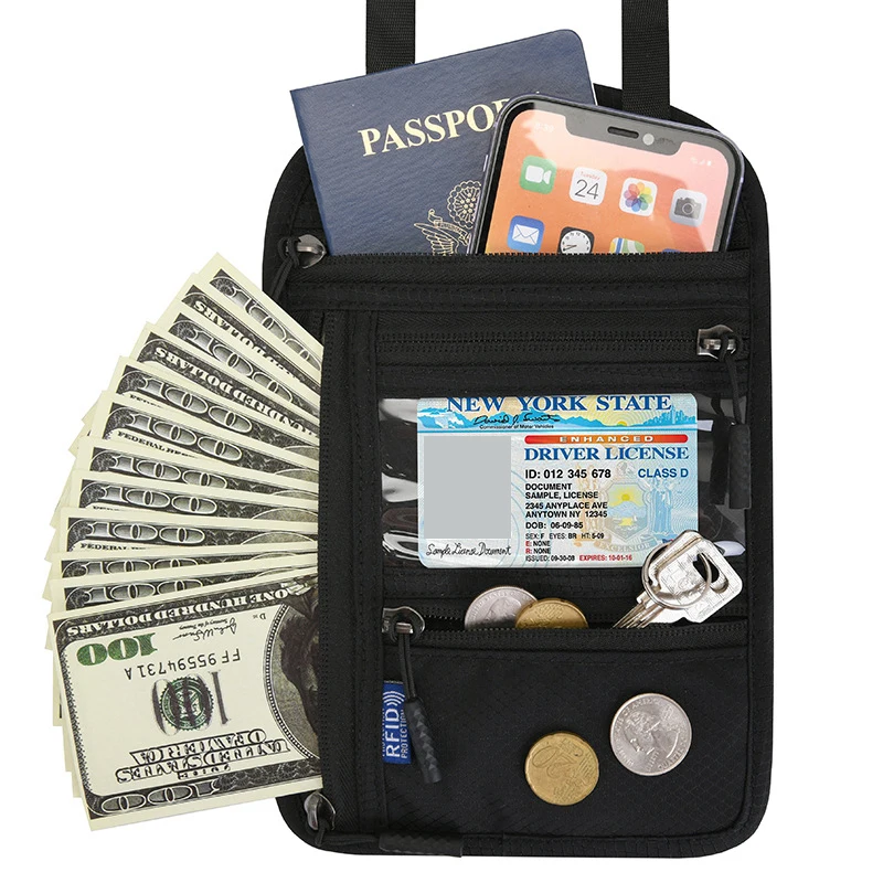 Pochette Tour de Cou Voyage pour Billets et Documents RFID – Image 7