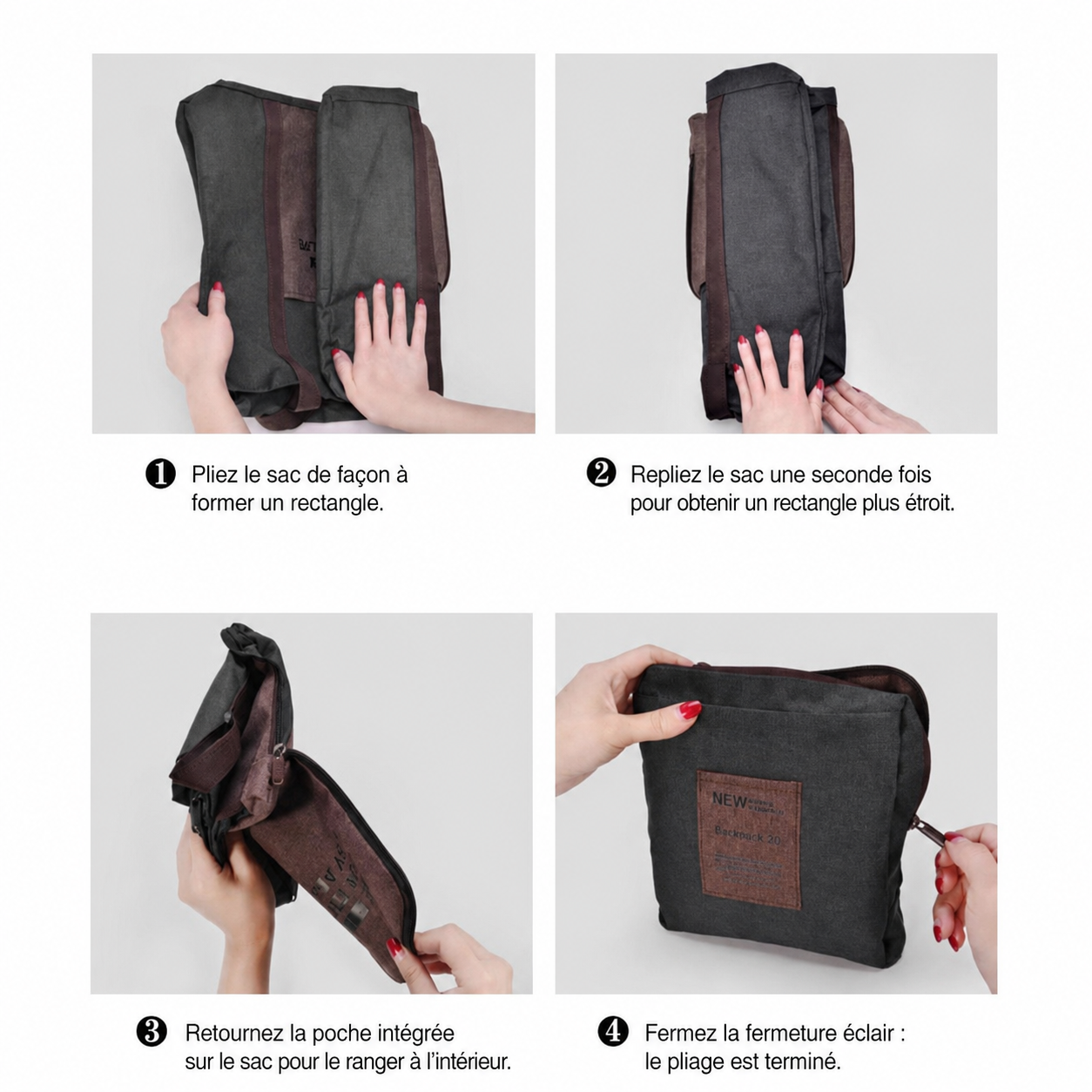 Sac de voyage pliable en tissu – Image 3