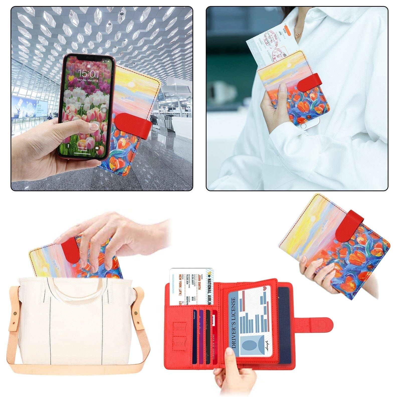 accessoire de voyage femme tulipes