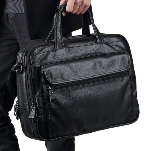 Attaché case en cuir véritable