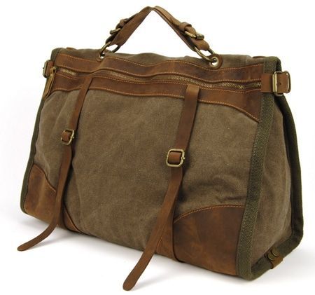 bagage rétro en toile et cuir pour homme
