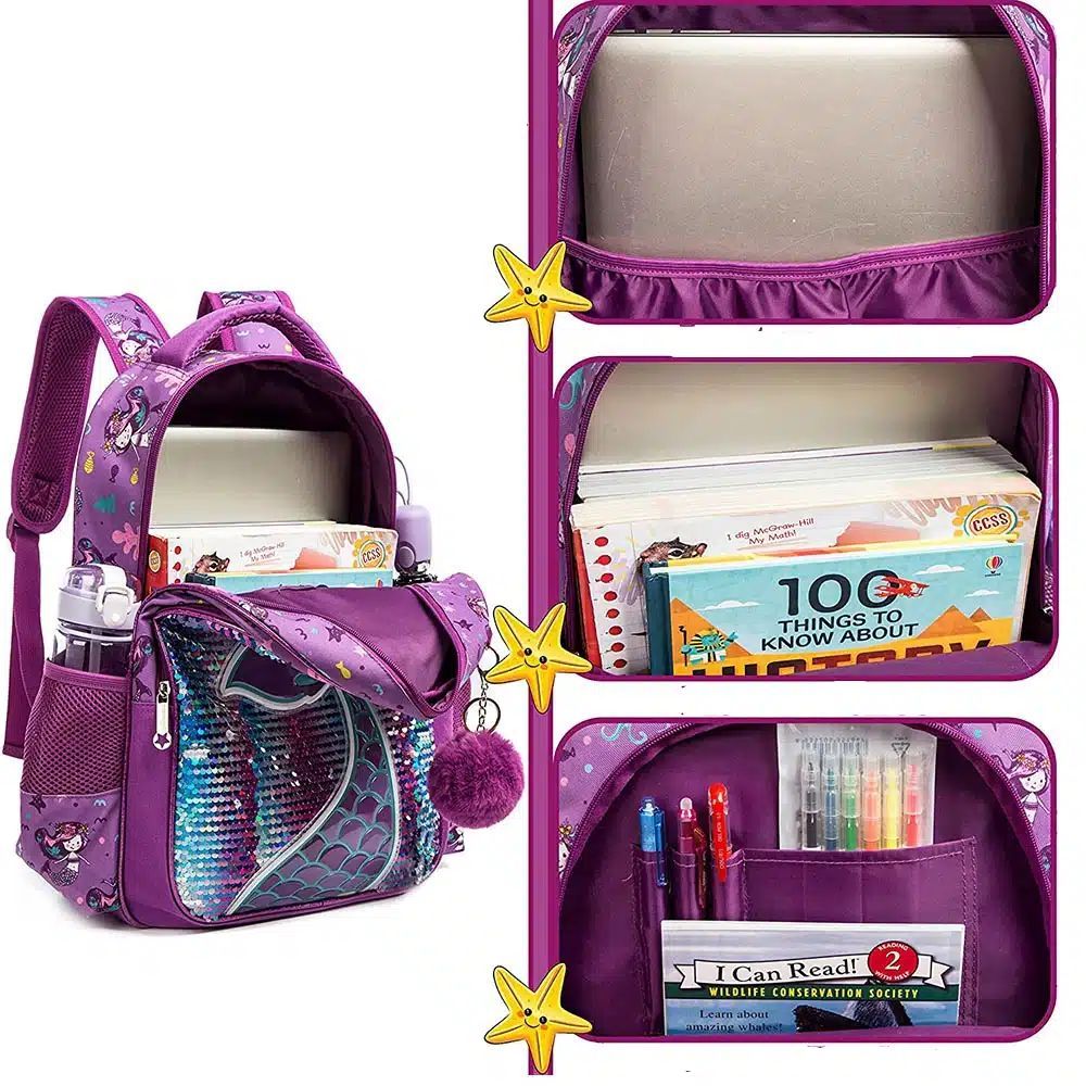 cartable à dos fille à paillettes