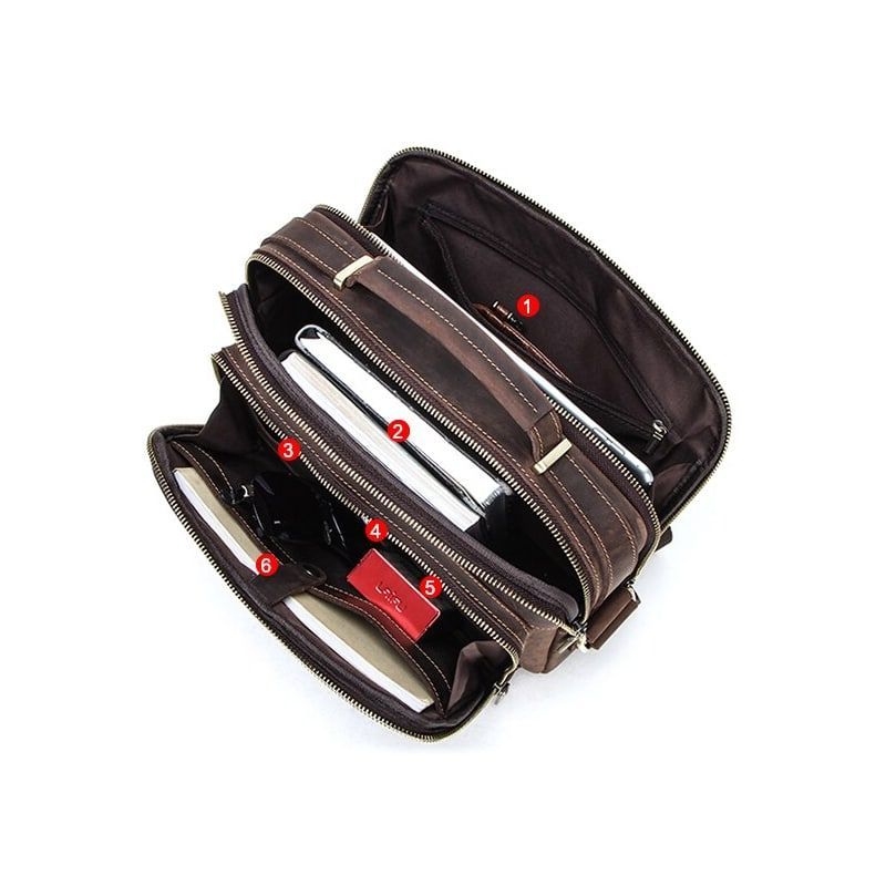 cartable en cuir d'inspiration vintage