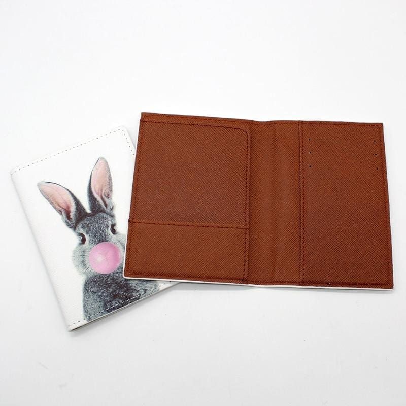 étui protège-passeport lapin coloré