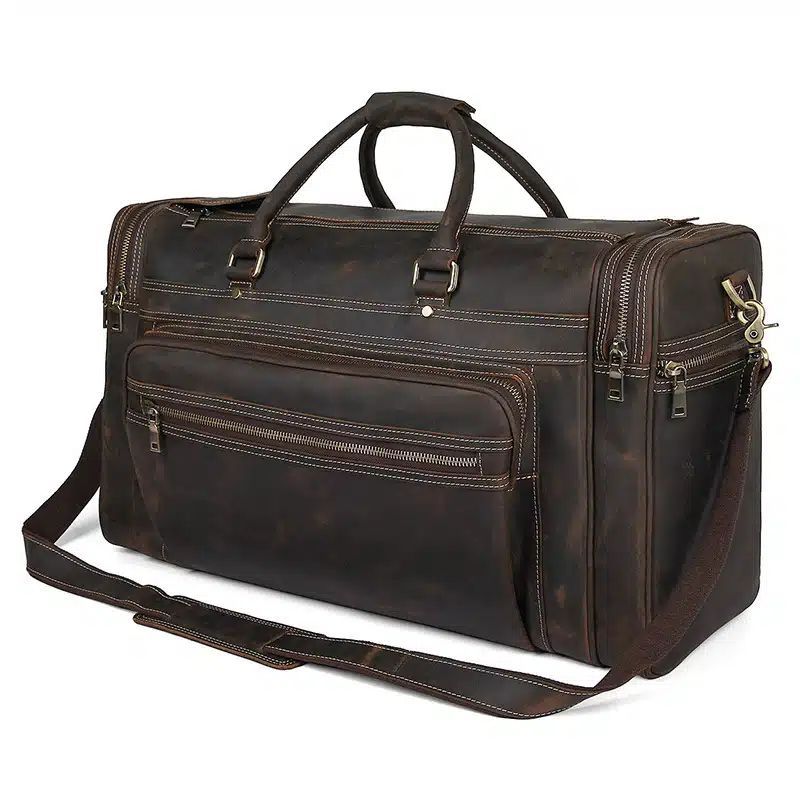 Grand sac de voyage en cuir élégant