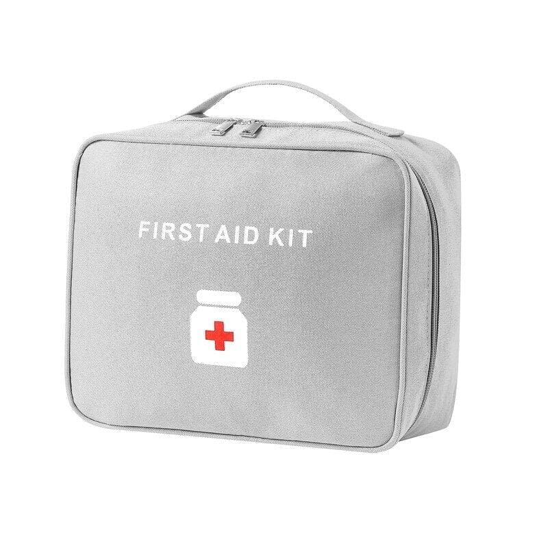 grande trousse à pharmacie voyage vide first aid kit gris