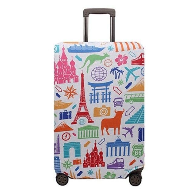 housse de valise symboles touristiques