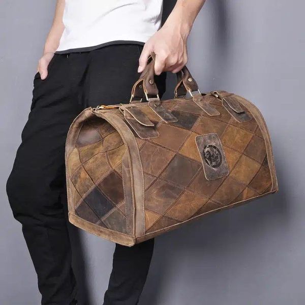 mallette en cuir style médecin vintage