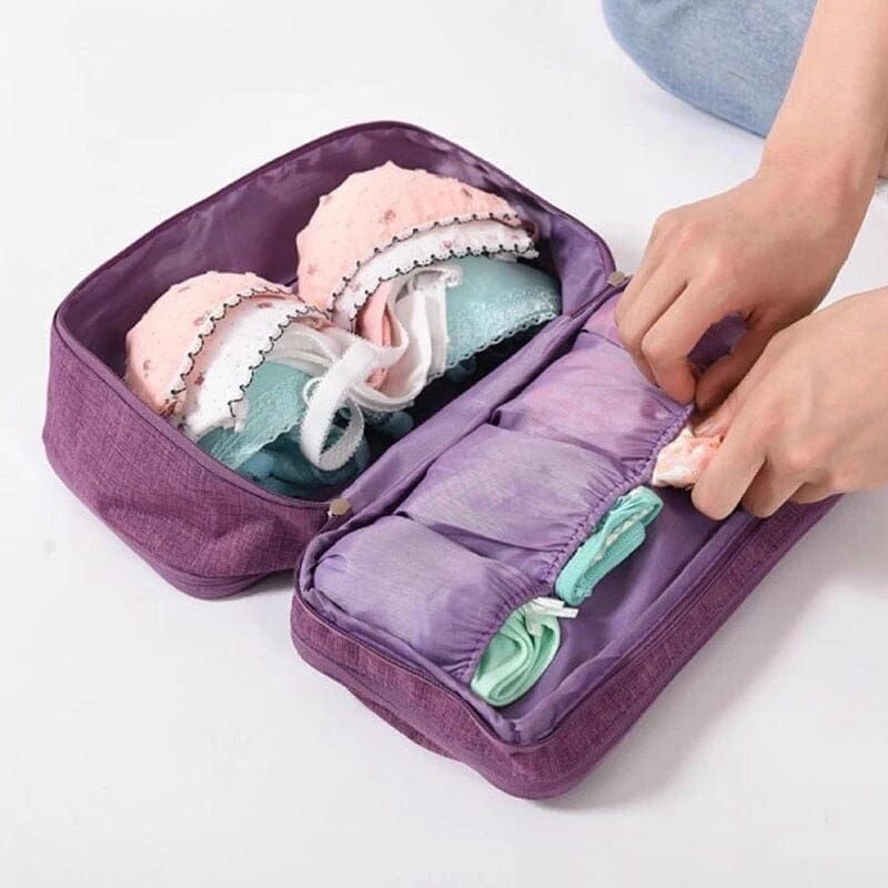 organisateur de sous-vêtements violet pour les voyages