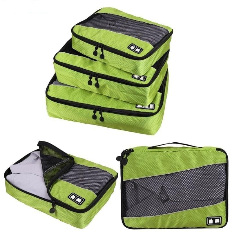organisateurs de valise en vert