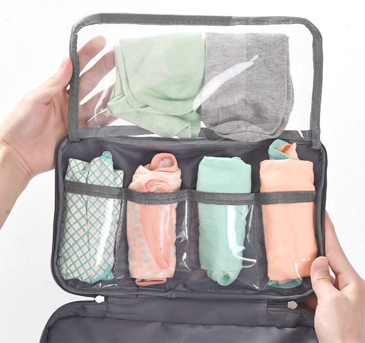 organiseur de voyage pour sous-vêtements gris