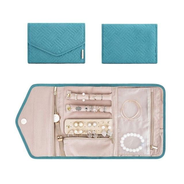 pochette de rangement pour bijoux en tissus colorés