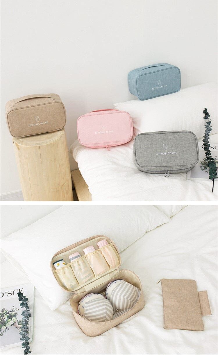 pochette de rangement pour sous-vêtements de voyage gris